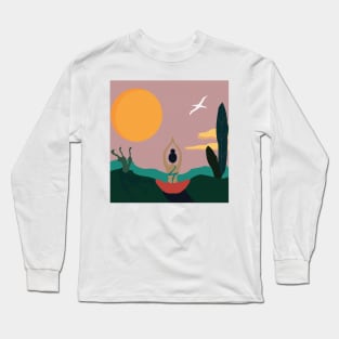 yoga is designed with views. Long Sleeve T-Shirt